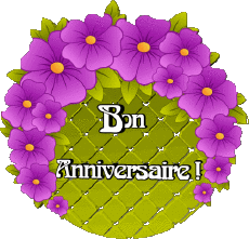 Messages French Bon Anniversaire Floral 019 