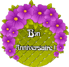 Messages French Bon Anniversaire Floral Transparent Background 019 