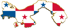 Bandiere America Panama Carta Geografica 