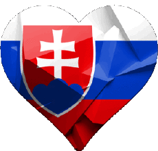 Fahnen Europa Slowakei Herz 