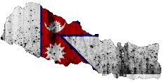 Banderas Asia Nepal Mapa 