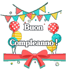 Mensajes Italiano Buon Compleanno Palloncini - Coriandoli 006 