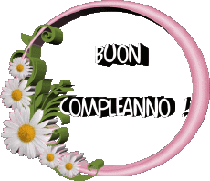 Nachrichten Italienisch Buon Compleanno Floreale Transparenter Hintergrund 021 