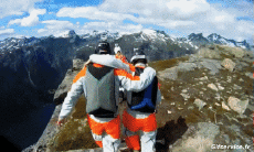 Humor -  Fun Sport Fallschirmspringen Wingsuit Berg 