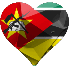Drapeaux Afrique Mozambique Coeur 