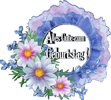 Messages German Alles Gute zum Geburtstag Blumen Transparent Background 020 