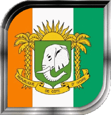 Flags Africa Ivory Coast Square 