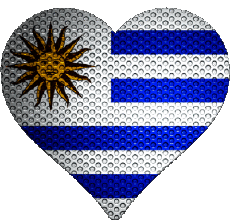 Bandiere America Uruguay Cuore 