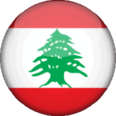 Drapeaux Asie Liban Rond 