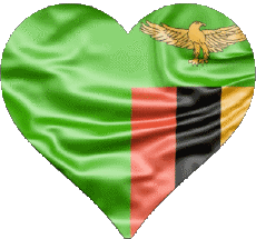 Fahnen Afrika Sambia Herz 
