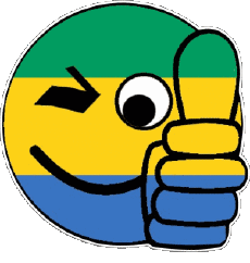 Fahnen Afrika Gabun Smiley - OK 