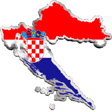 Drapeaux Europe Croatie Carte 