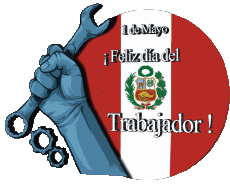 Messages Espagnol 1 de Mayo Feliz día del Trabajador - Perú 