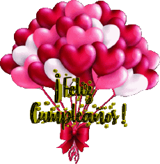 Messages Espagnol Feliz Cumpleaños Globos - Confeti 009 