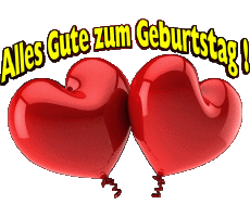 Mensajes Alemán Alles Gute zum Geburtstag Luftballons - Konfetti 005 