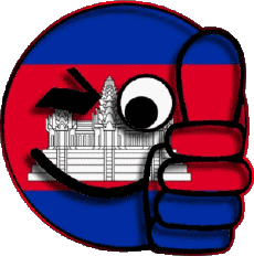 Flags Asia Cambodia Smiley - OK 