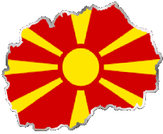 Bandiere Europa Macedonia Carta Geografica 