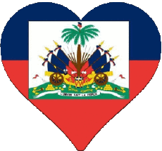 Drapeaux Amériques Haïti Coeur 