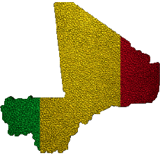 Fahnen Afrika Mali Karte 