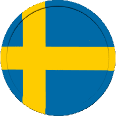 Flags Europe Sweden Round 