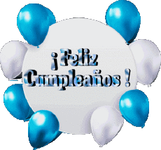 Messages Espagnol Feliz Cumpleaños Globos - Confeti 010 