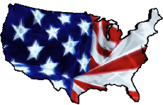 Drapeaux Amériques U.S.A - National carte 