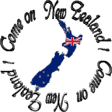 Messages English Come on New Zealand Map - Flag 