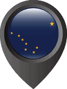 Fahnen Amerika U.S.A - States Alaska Standort-Pin 