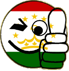 Drapeaux Asie Tadjikistan Smiley - OK 