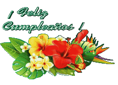 Messages Espagnol Feliz Cumpleaños Floral Fond Transparent 001 