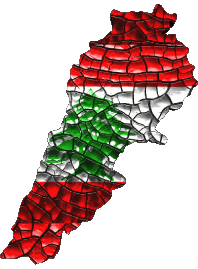 Flags Asia Lebanon Map 