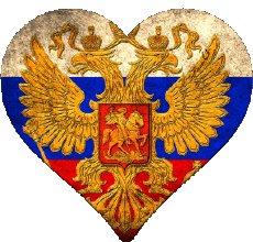 Drapeaux Europe Russie Coeur 