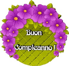 Mensajes Italiano Buon Compleanno Floreale Fondo transparente 019 