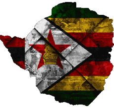 Drapeaux Afrique Zimbabwe carte 