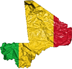 Fahnen Afrika Mali Karte 