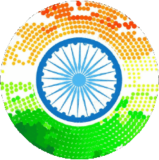 Fahnen Asien Indien Runde 