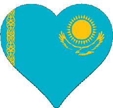 Drapeaux Asie Kazakstan Coeur 