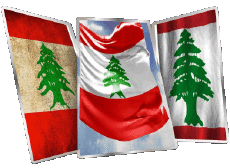 Fahnen Asien Libanon Form 