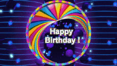 Messagi Inglese Happy Birthday Abstract - Geometric Sfondo animato 003 