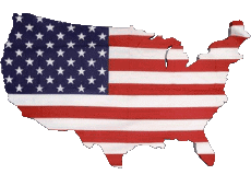 Drapeaux Amériques U.S.A carte 