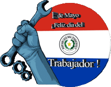 Mensajes Español 1 de Mayo Feliz día del Trabajador - Paraguay 
