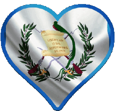 Drapeaux Amériques Guatemala Coeur 