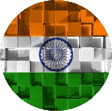 Fahnen Asien Indien Runde 