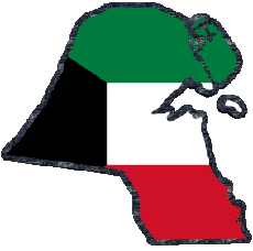 Banderas Asia Kuwait Mapa 