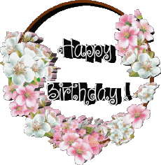 Messages Anglais Happy Birthday Floral 018 