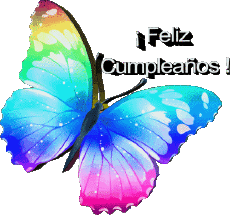 Mensajes Español Feliz Cumpleaños Mariposas Fondo transparente 005 