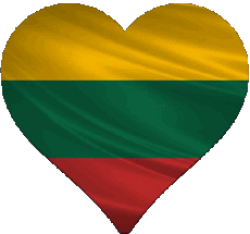 Drapeaux Europe Lituanie Coeur 