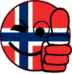 Fahnen Europa Norwegen Smiley - OK 