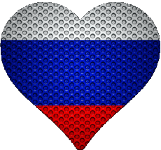 Drapeaux Europe Russie Coeur 