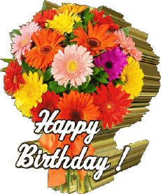 Nachrichten Englisch Happy Birthday Floral Transparenter Hintergrund 003 